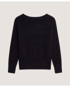 Pull Iseult en laine jacquard noir