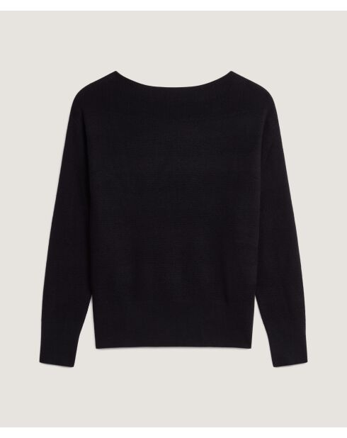 Pull Iseult en laine jacquard noir