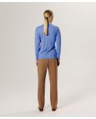 Horizonblauer Julie-Rose Wickelpullover aus 100% Wolle