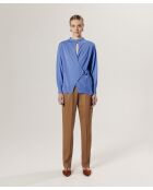 Horizonblauer Julie-Rose Wickelpullover aus 100% Wolle