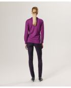 Pull Madeleine 100% laine cache-coeur rose fuchsia