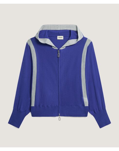 Gilet Sacha 100% Laine Bi-Couleur bleu outremer