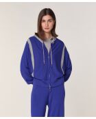 Gilet Sacha 100% Laine Bi-Couleur bleu outremer