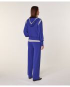 Gilet Sacha 100% Laine Bi-Couleur bleu outremer