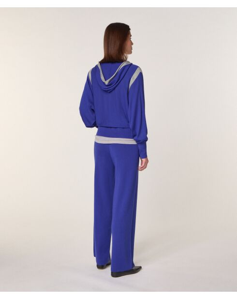 Gilet Sacha 100% Laine Bi-Couleur bleu outremer