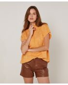 Pull Bachira col roulé sans manches jaune