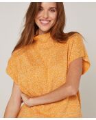 Pull Bachira col roulé sans manches jaune