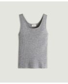 Debardeur Ségolène 100% laine Cotelé gris argent