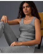 Debardeur Ségolène 100% laine Cotelé gris argent