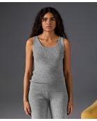 Debardeur Ségolène 100% laine Cotelé gris argent