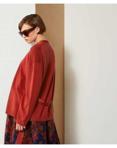 Cédrine vest met afneembare riem in roestoranje