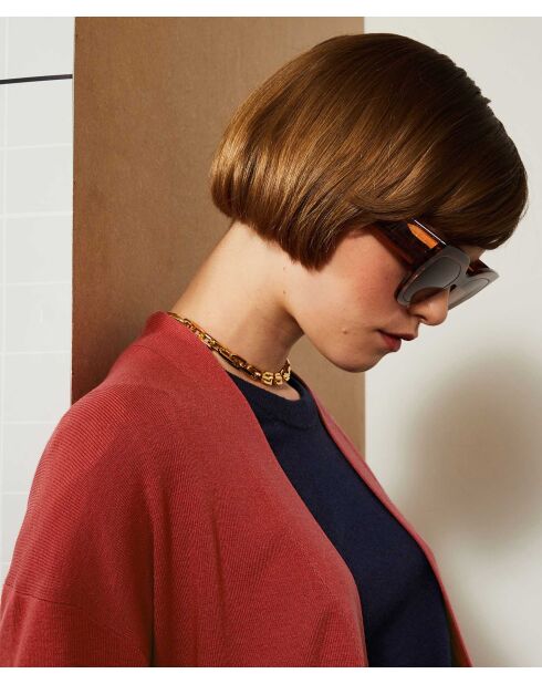 Cédrine vest met afneembare riem in roestoranje