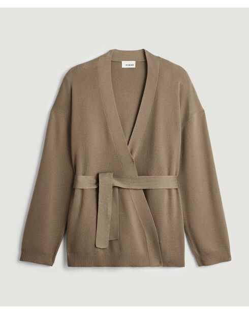 Gilet Anna ceinture amovible marron camel