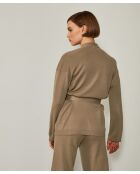 Gilet Anna ceinture amovible marron camel