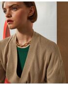 Gilet Anna ceinture amovible marron camel