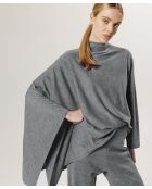 Poncho Hortense 100% laine asymétrique gris