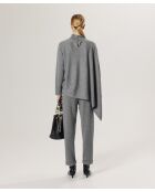 Poncho Hortense 100% laine asymétrique gris