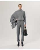 Poncho Hortense 100% laine asymétrique gris