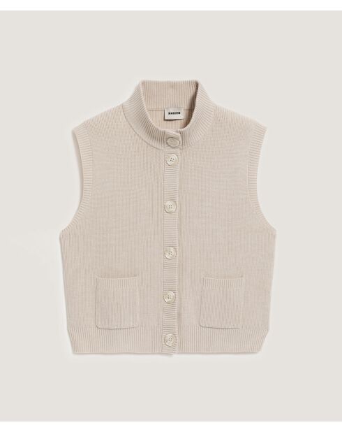 Gilet Sharifa manches courtes col mont blanc écru