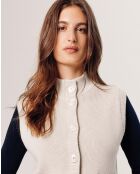 Gilet Sharifa manches courtes col mont blanc écru