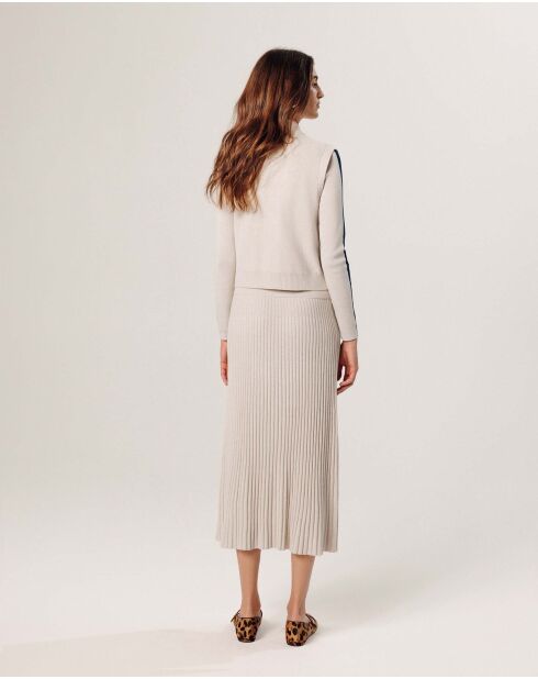 Gilet Sharifa manches courtes col mont blanc écru