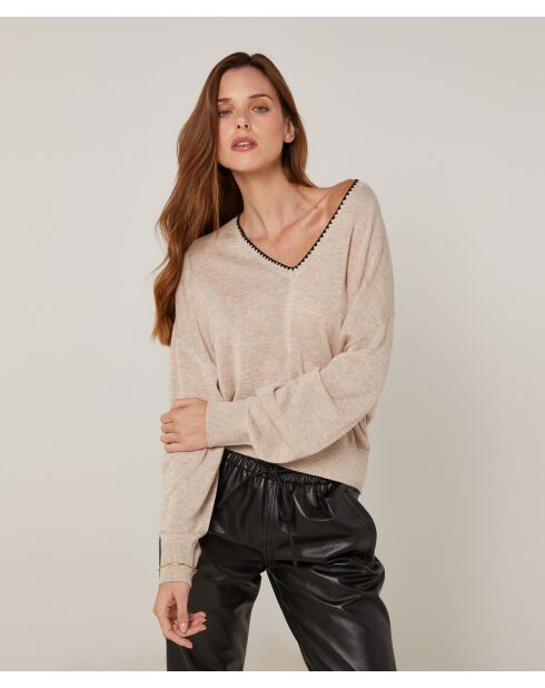 Pull Sibylle en Laine mélangée beige
