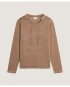 Pull Audrey 100% Laine Col Satin beige ficelle