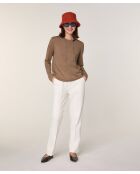 Pull Audrey 100% Laine Col Satin beige ficelle