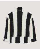 Pull Pervenche en laine bicolore col montant noir