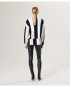 Pull Pervenche en laine bicolore col montant noir