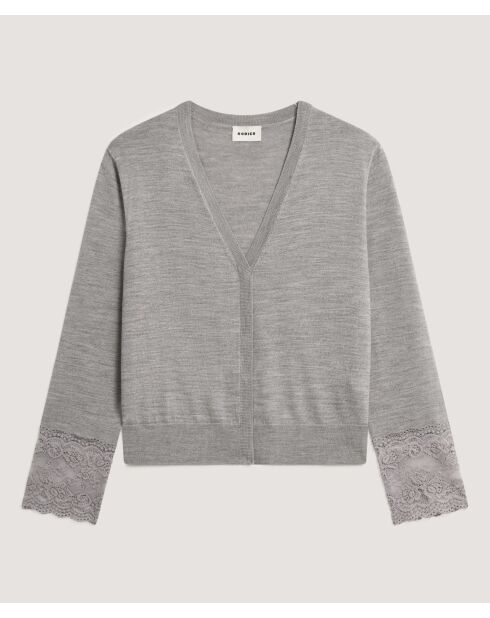 Pull Odile 100% Laine gris foncé