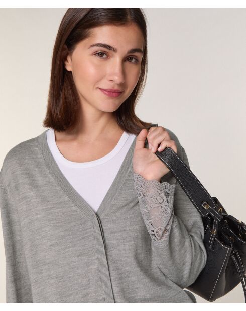 Pull Odile 100% Laine gris foncé
