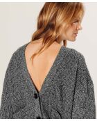 Gilet Eden en laine & Cachemire boutonné col V gris chiné