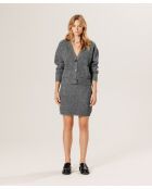 Gilet Eden en laine & Cachemire boutonné col V gris chiné