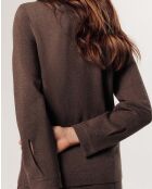 Chemise Rachida poches poitrine marron havane