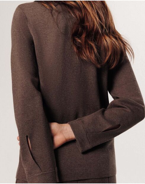 Chemise Rachida poches poitrine marron havane