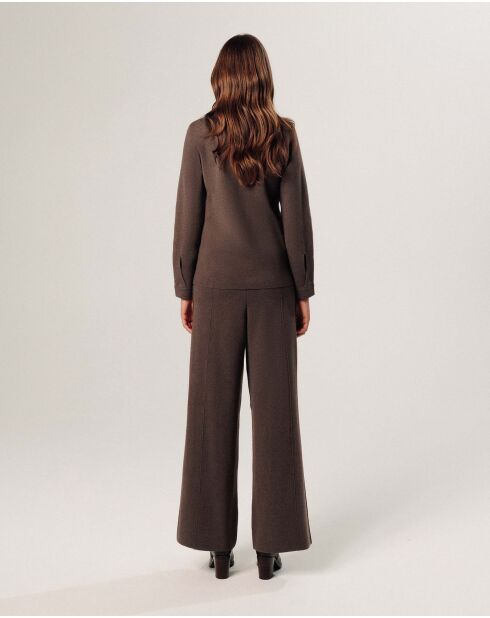 Chemise Rachida poches poitrine marron havane