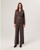 Chemise Rachida poches poitrine marron havane