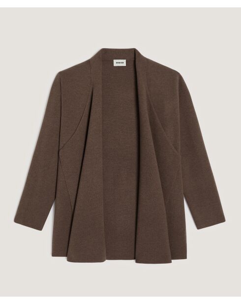 Gilet Lawrence ouvert marron havane