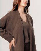 Gilet Lawrence ouvert marron havane