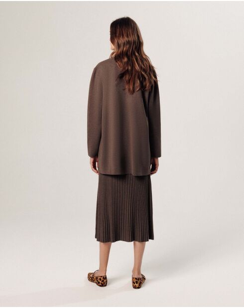 Gilet Lawrence ouvert marron havane