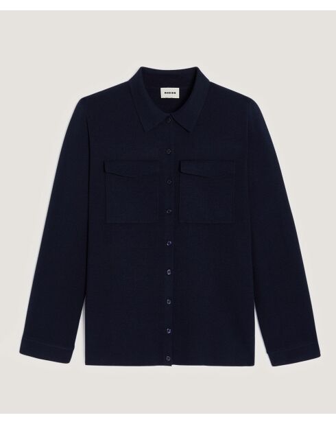 Chemise Cassis poches poitrine bleu nuit
