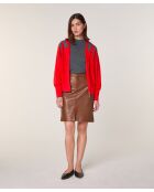 Gilet Chrystelle 100% Laine Laine Bi-Couleur orange