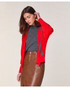 Gilet Chrystelle 100% Laine Laine Bi-Couleur orange