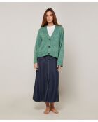 Gilet Brenda col V chiné vert