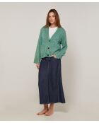 Gilet Brenda col V chiné vert