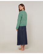 Gilet Brenda col V chiné vert