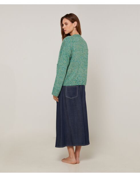 Gilet Brenda col V chiné vert