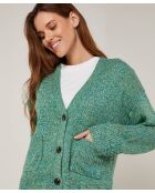 Gilet Brenda col V chiné vert