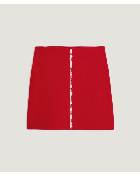 Jupe Courte Krystyna 100% laine rouge